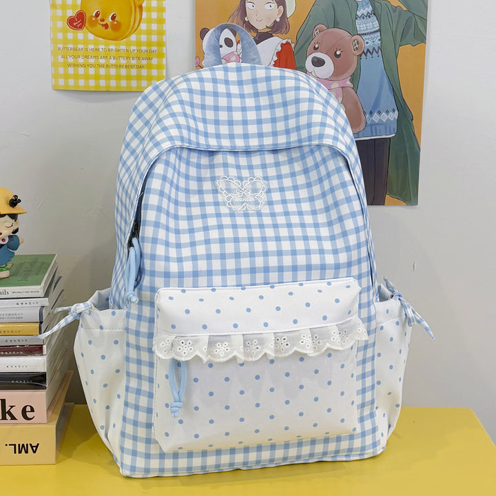 Spaß Gingham-Muster Rucksack Karnz
