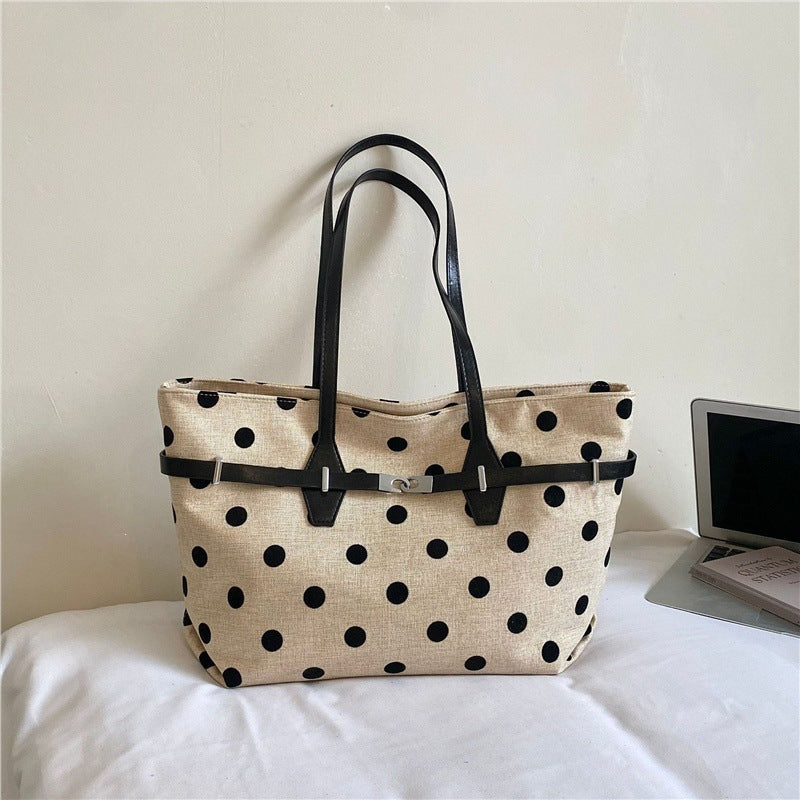 Polka Dot Canvas Tasche