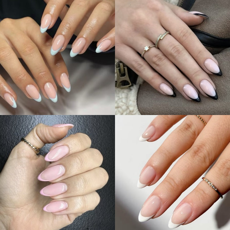 Elegante französische Spitzen-Presse-Nagel-Set Karnz