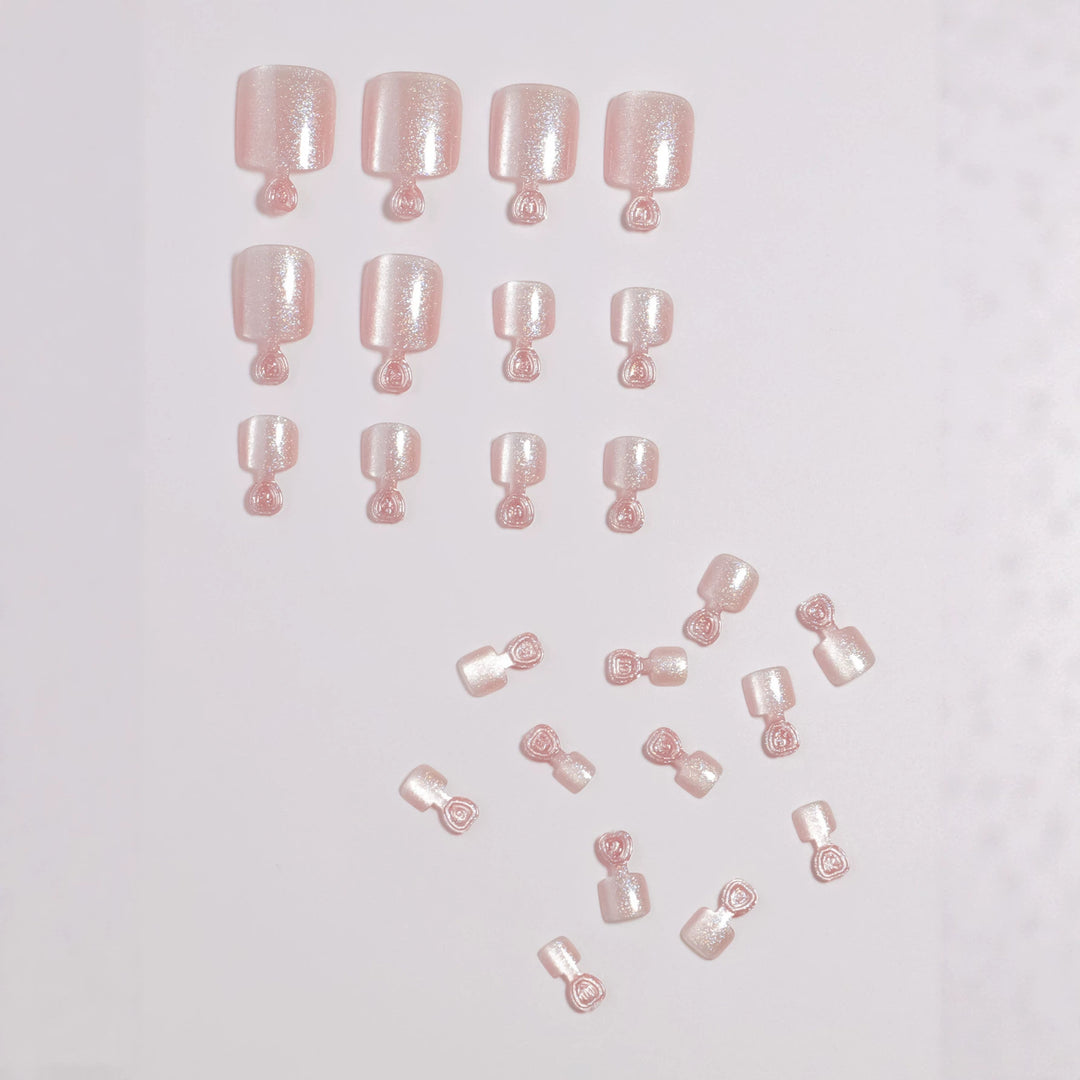 Premium Glitzernde Faux Gel Press-On Zehen Karnz