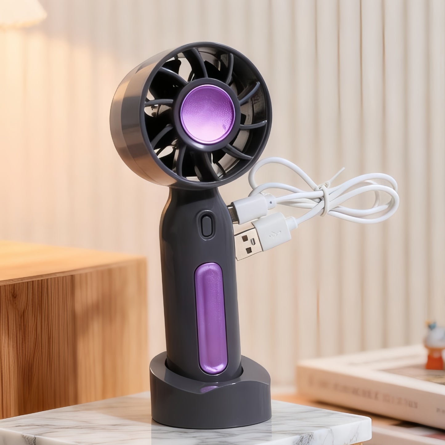 Damen Tragbarer Mini-Ventilator mit USB-Ladefunktion und flexibel einstellbarer Neigungsposition Karnz