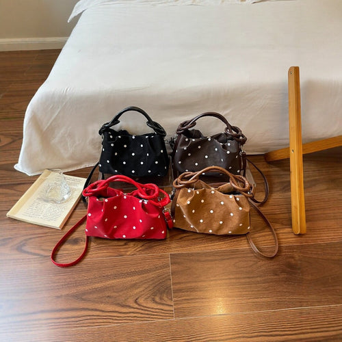 Polka Dot Strukturierte Handtasche