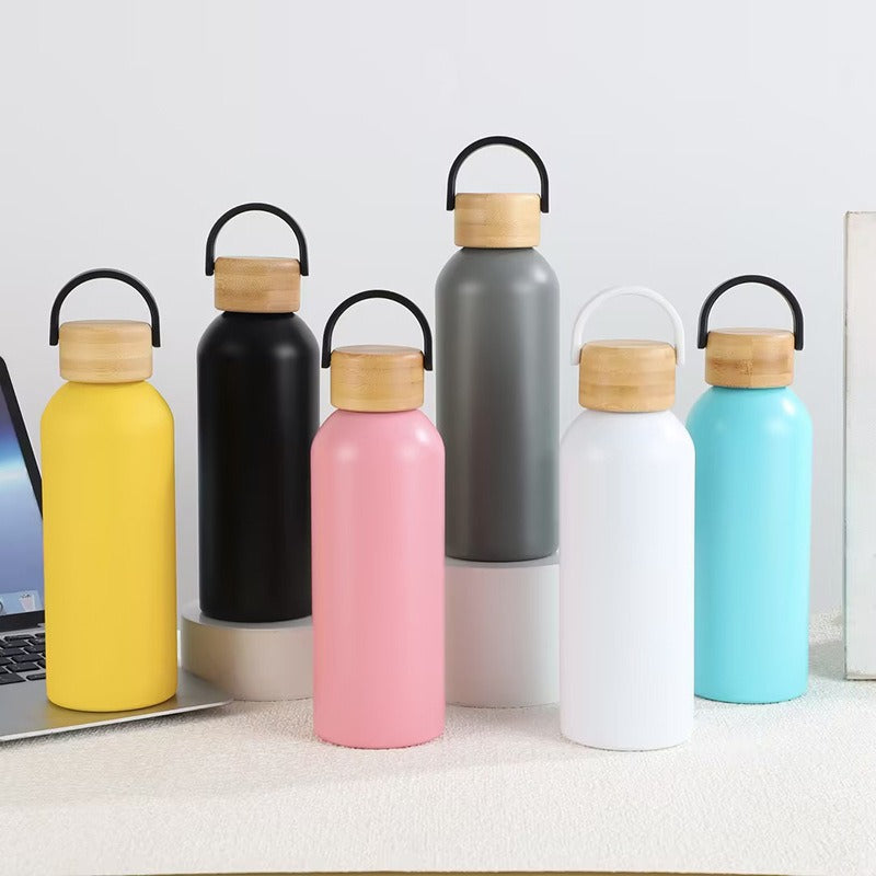 Damen elegante und praktische Isolierflasche mit Bambusdeckel Karnz