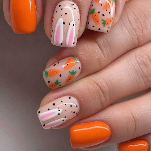 Kreatives Karotten-Themen-Nagelkunst-Set