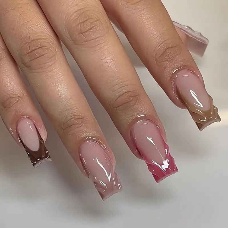 Künstlerisches Ombre Press-On Nagel Set Karnz