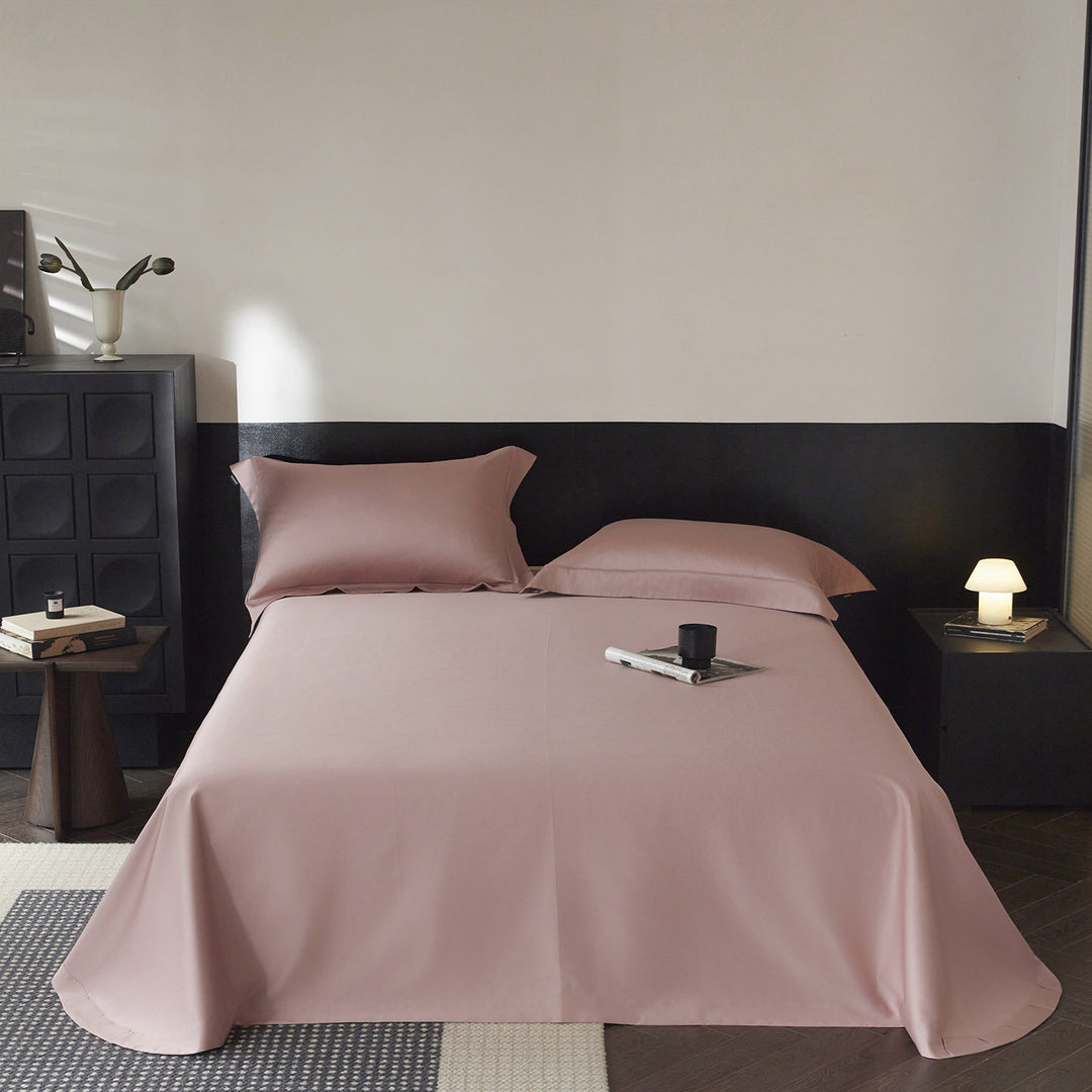 Hotel-Stil Langstapel-Baumwoll-Percale Bettlaken-Set mit tiefem Spannbettlaken und Oxford-Kissenbezügen