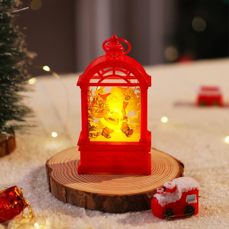 Dekorative Weihnachtslaterne mit nostalgischem Santa-Motiv Karnz