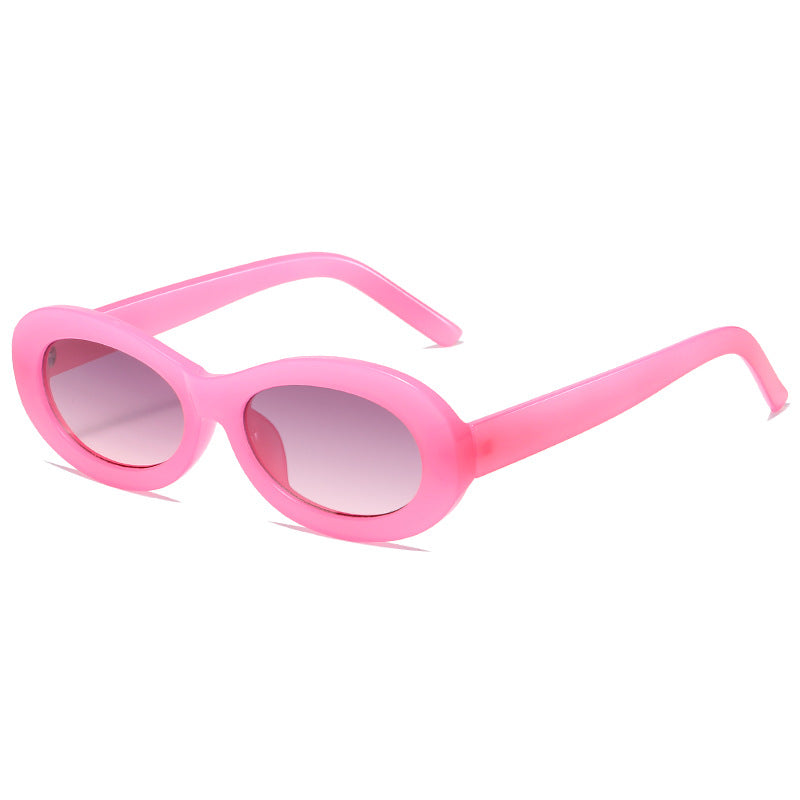 Damen modische ovale Sonnenbrille mit UV-Schutz und innovativem Design Karnz