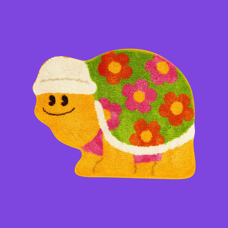 Florale schildkrötenförmige Badematte
