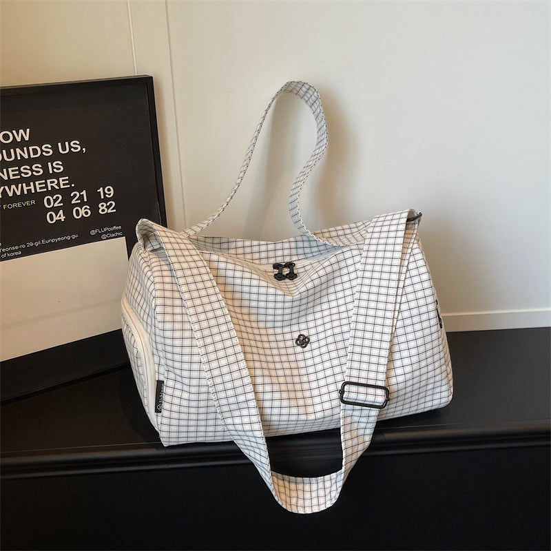 Trendy Gittermuster Reise-Duffel