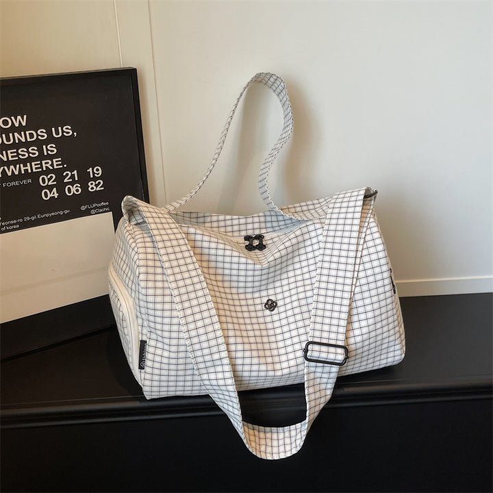 Trendy Gittermuster Reise-Duffel