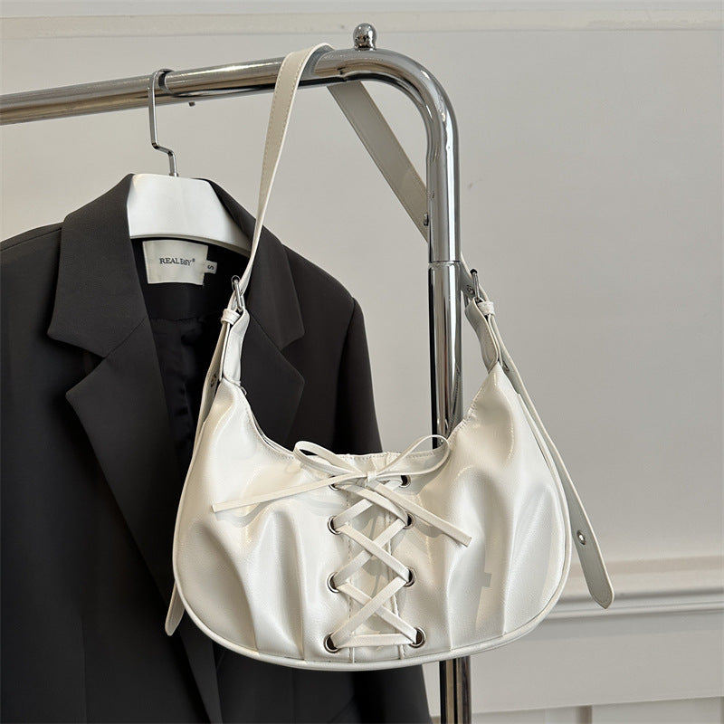 Stylische Schnür-Schultertasche