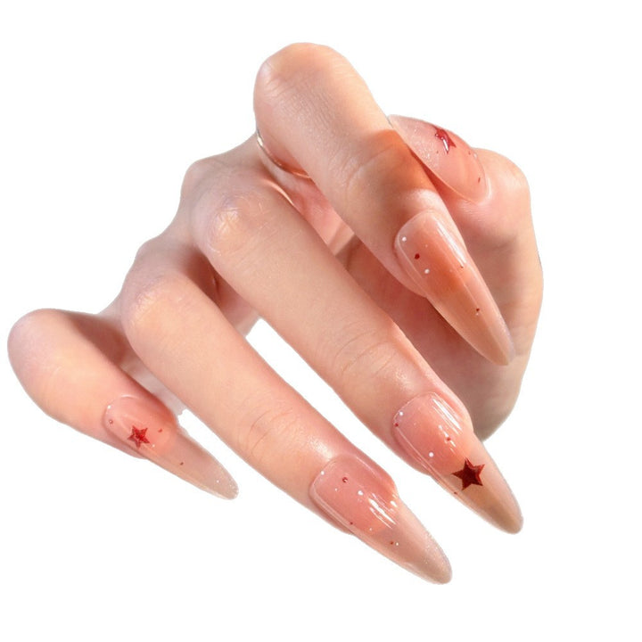 Künstlerisches Press-On-Nagelset mit Sternakzenten Karnz