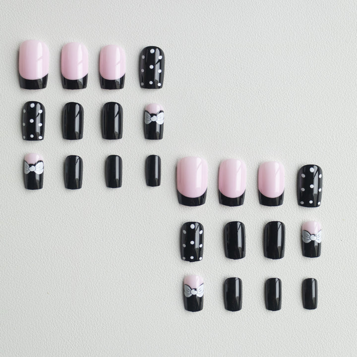 Künstlerisches Polka Dot und Schleifen Nagelkunstset
