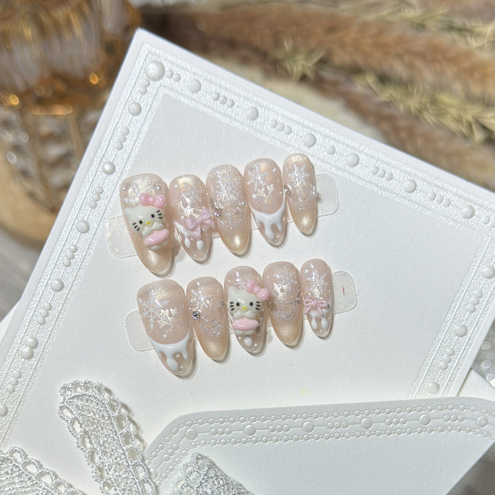 Dekoratives thematisches Press-On-Nagelkunst-Set Karnz