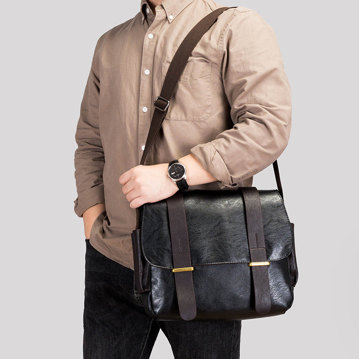 Vintage-Leder-Umhängetasche