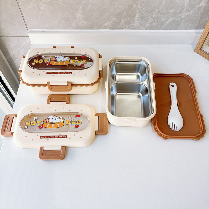 Cartoon-Themen Lebensmittelaufbewahrung Bento Box Mit Besteck