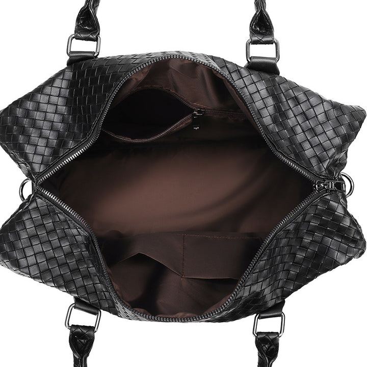 Woven Leather Travel Duffel Karnz