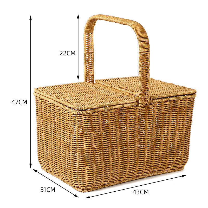 Damen geflochtener Picknickkorb Karnz