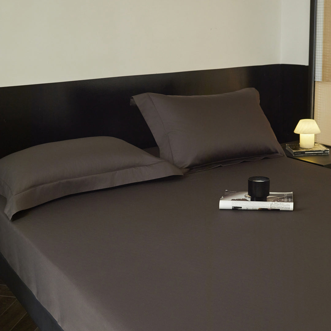 Premium-Bettwäsche-Set mit Spannbettlaken und Oxford-Kissenbezügen