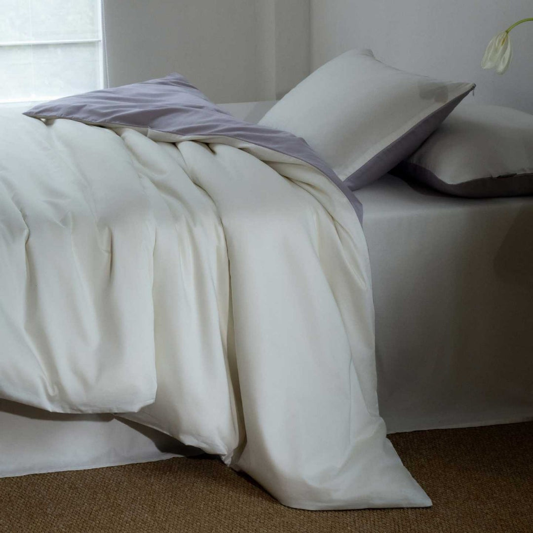 Luxuriöser Wendbarer Baumwollsatin Bettbezug Bettwäsche Set