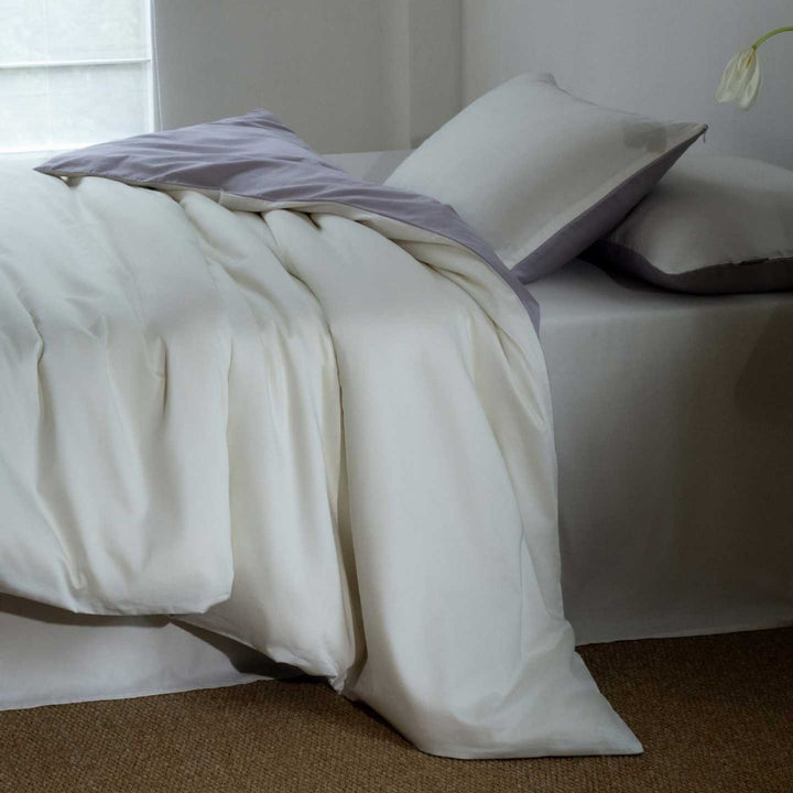 Luxuriöser Wendbarer Baumwollsatin Bettbezug Bettwäsche Set