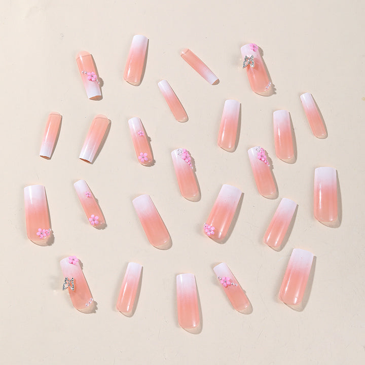 Florale Verzierte Press-On Nagelkunst Karnz
