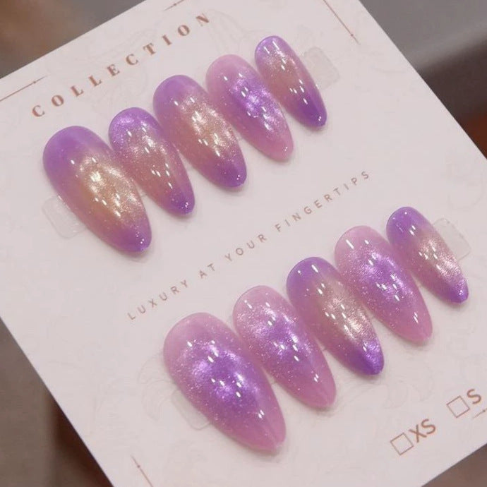Elegante Ombre Press-On Nagelkunst