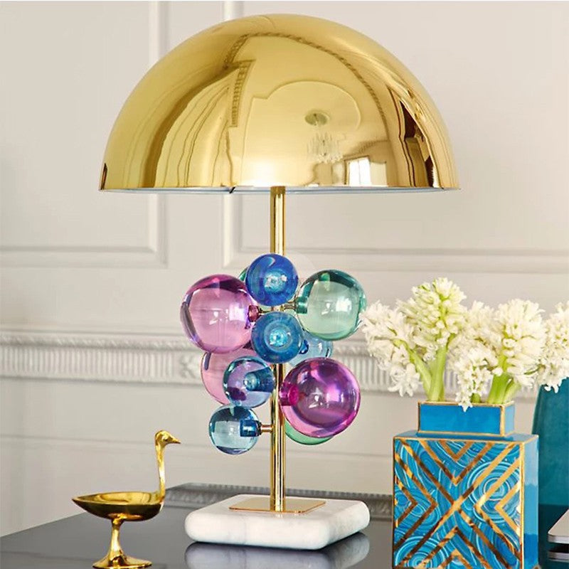 Künstlerische Tischlampe mit dekorativen Glas-Kugeln