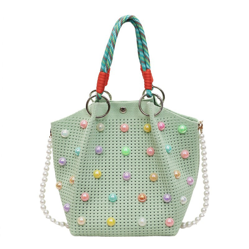Verspielt Dekorative Perlen-verzierte Tasche