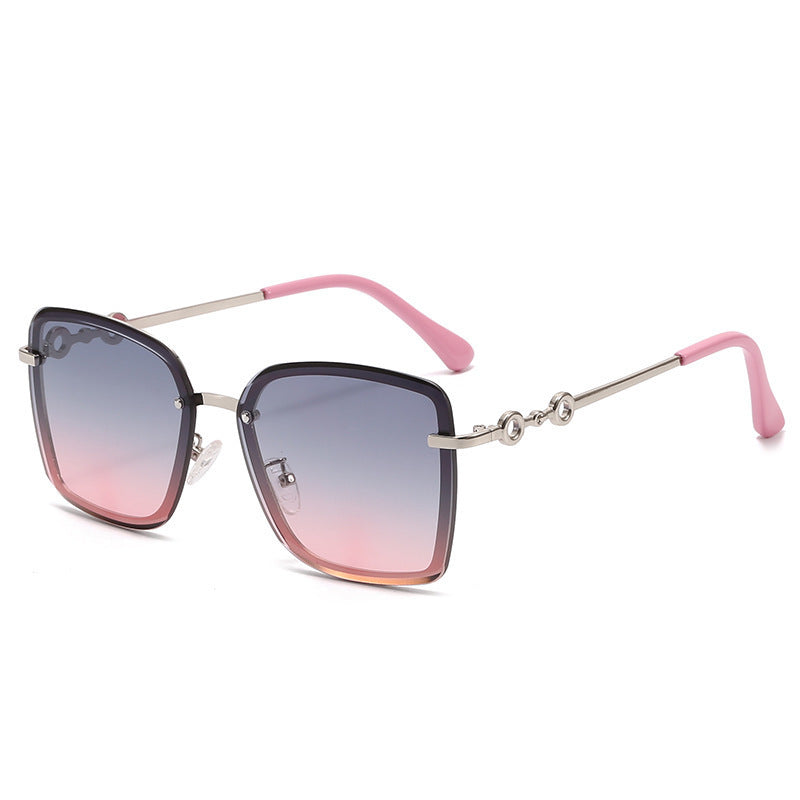 Damen quadratische Sonnenbrille mit verspiegelten Gläsern und elegantem Detail Karnz