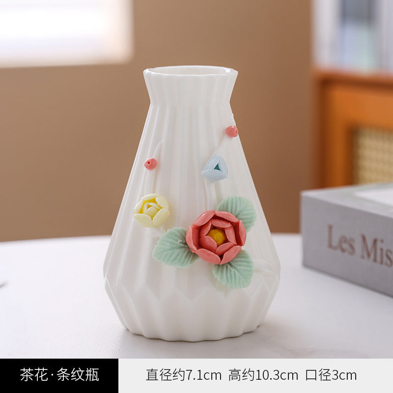 Dekorativer Floral Keramik Vase
