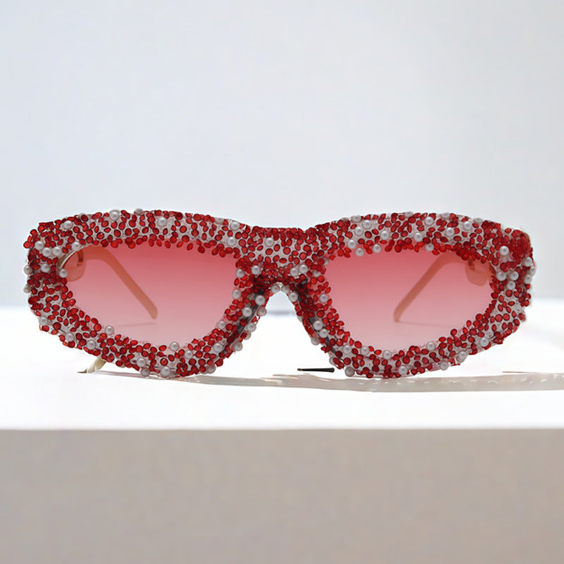 Damen Glamouröse Sonnenbrille mit verziertem Rahmen Karnz