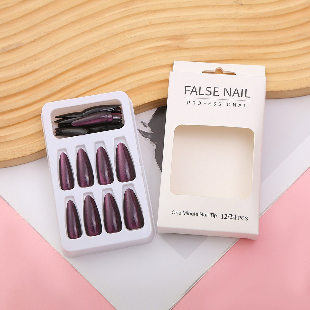 Premium Stiletto Press-On Nail Set mit reflektierendem Finish Karnz