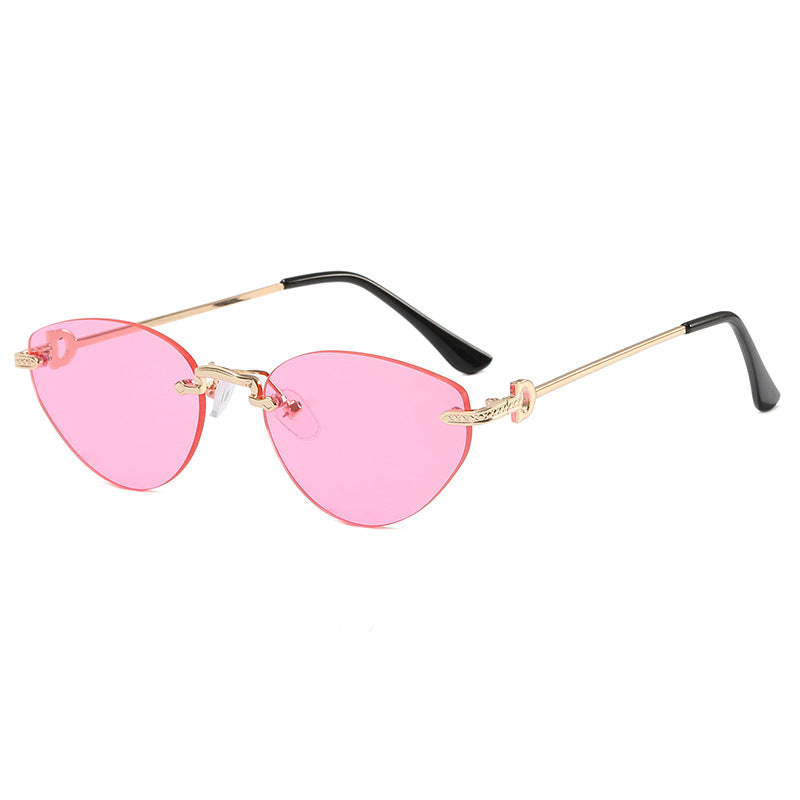 Damen Futuristische Halbrahmen Sonnenbrille Karnz