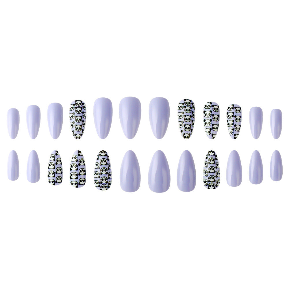 Künstlerisches Panda-Themen Press-On Nagelset Karnz