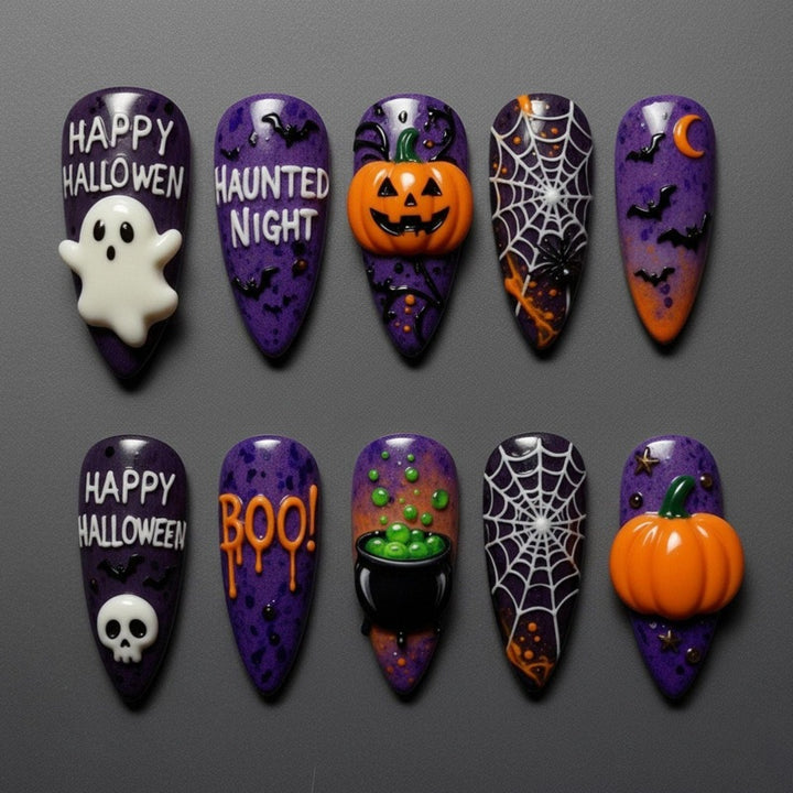 Halloween-Themen Press-On Nagelset Karnz