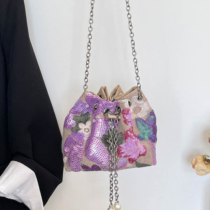 WoStylish Pailletten Zugverschluss Clutch Tasche Karnz