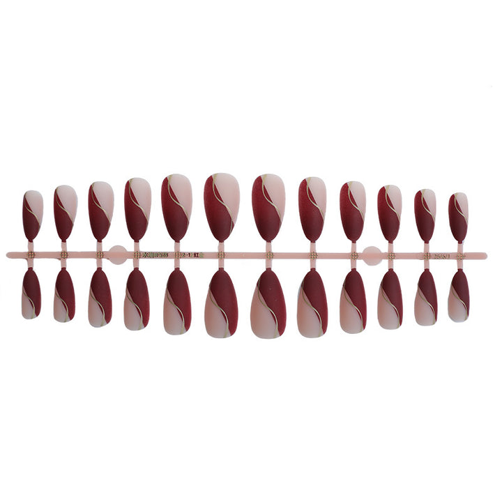 Stylisches Press-On-Nagelset mit elegantem, geschwungenem Design Karnz