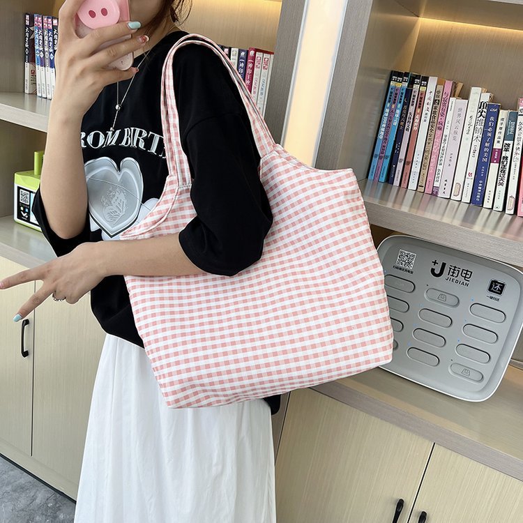 Kariertes Gingham Tragetasche