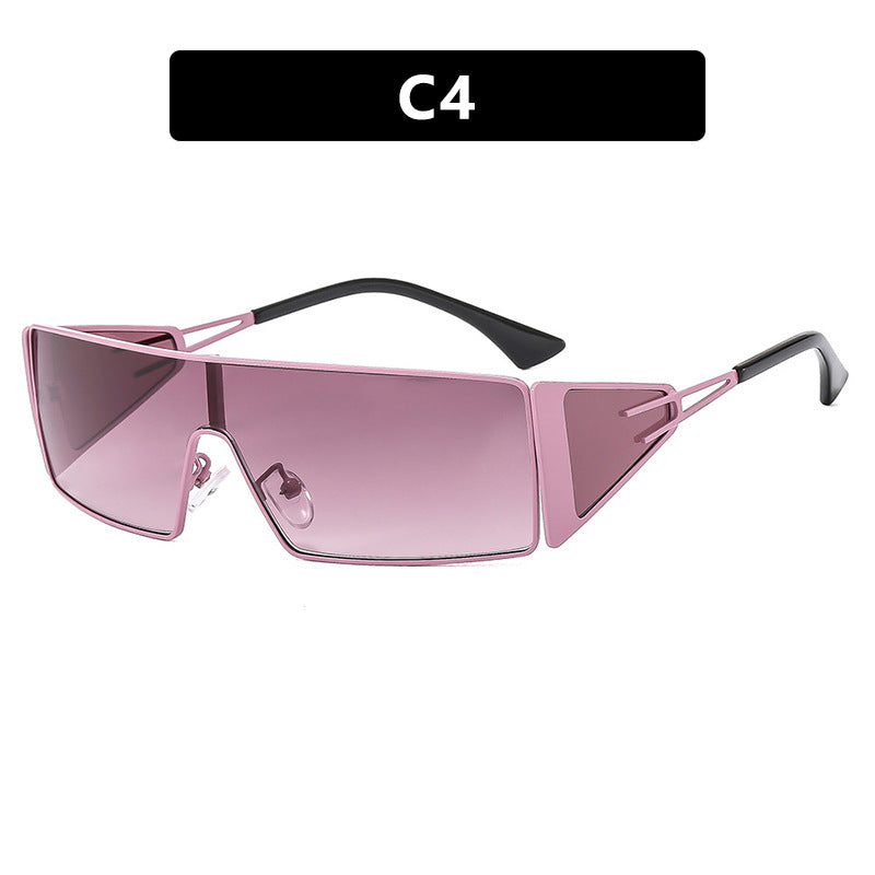 Damen geometrische Sonnenbrille mit futuristischem Design und strapazierfähigem Rahmen Karnz