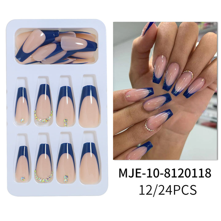 Premium Französischer Tip Press-On Nail Set Karnz