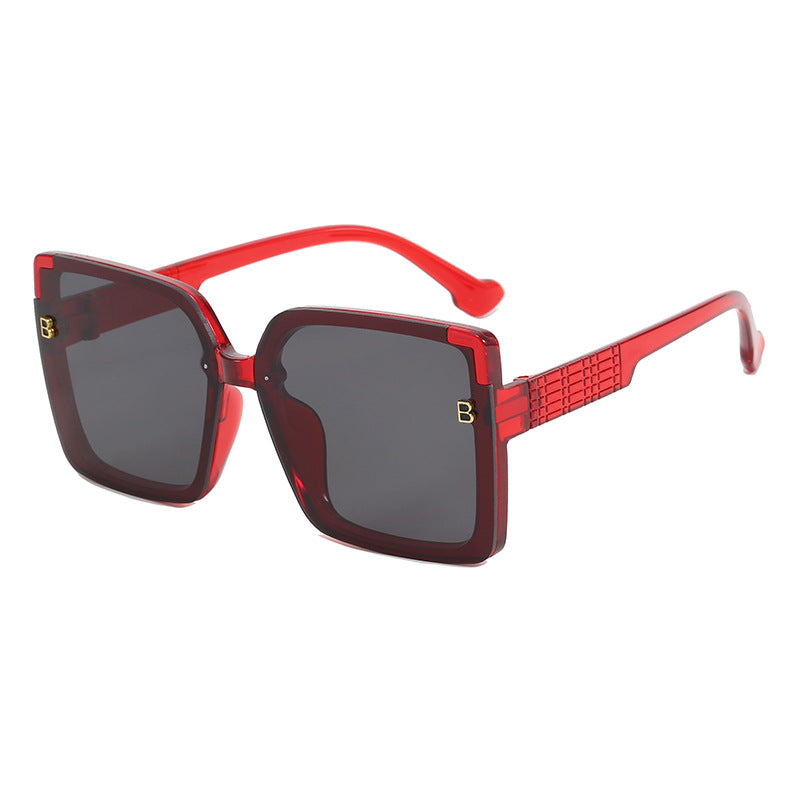 Damen modische quadratische Sonnenbrille mit strukturierter Bügelgestaltung Karnz