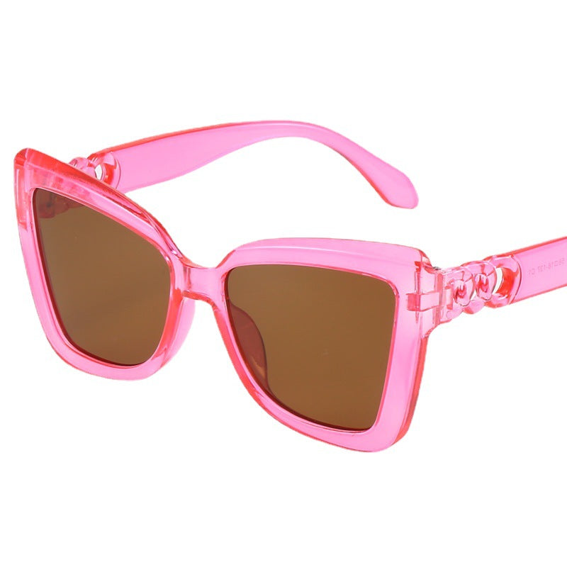 Damen moderne Cat-Eye Sonnenbrille mit klarem Rahmen und UV-Schutz Karnz