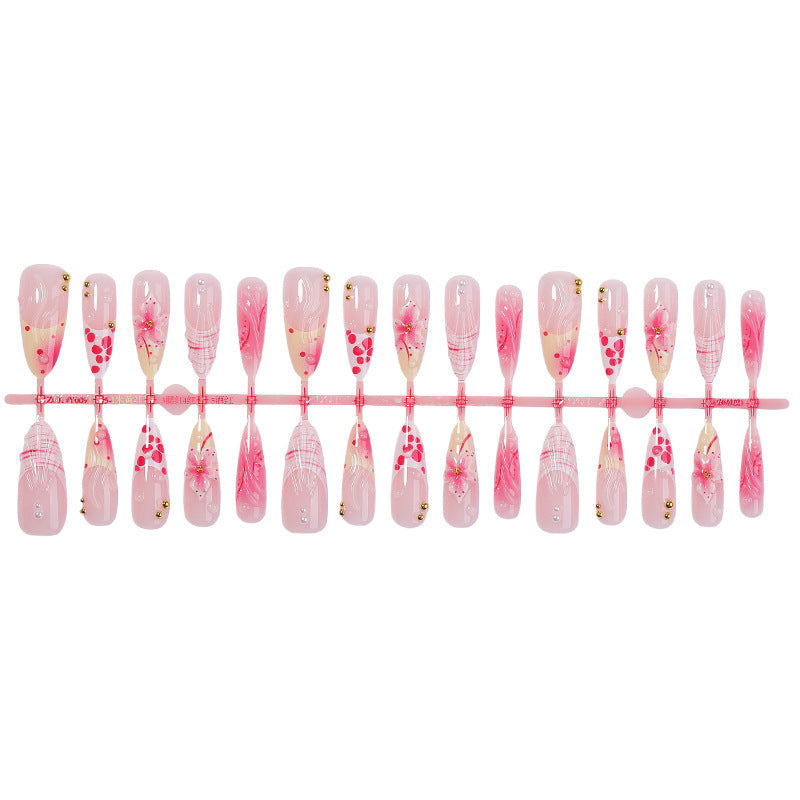 Künstlerisches Floral Inspiriertes Press-On Nagelset Karnz