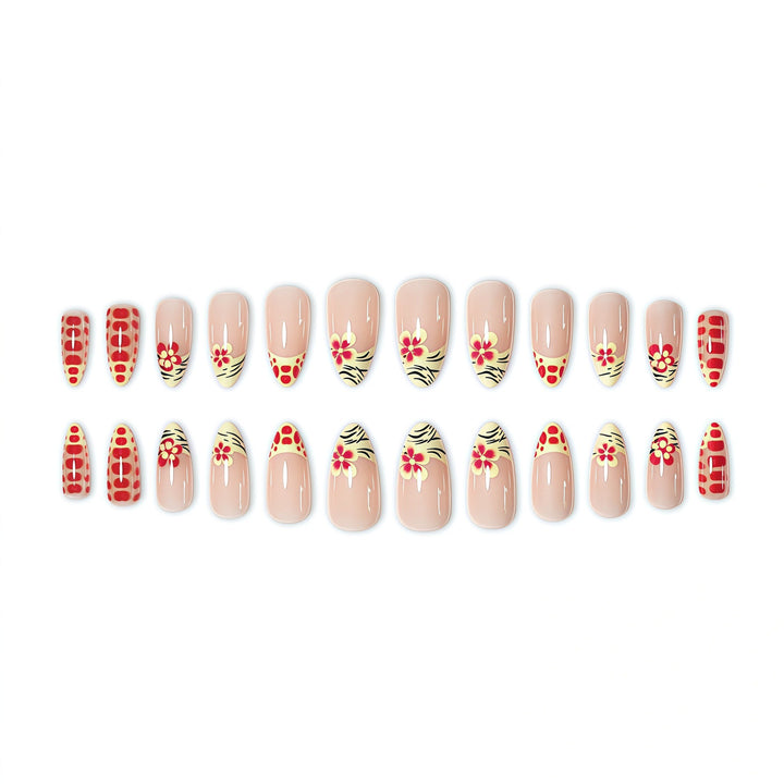 Künstlerische florale Acryl-Nagelerweiterungen Karnz