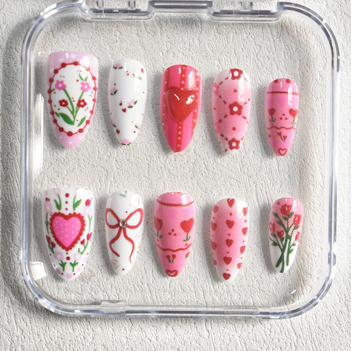 Romantische Blumen temas Press-On Nagelkunst Karnz