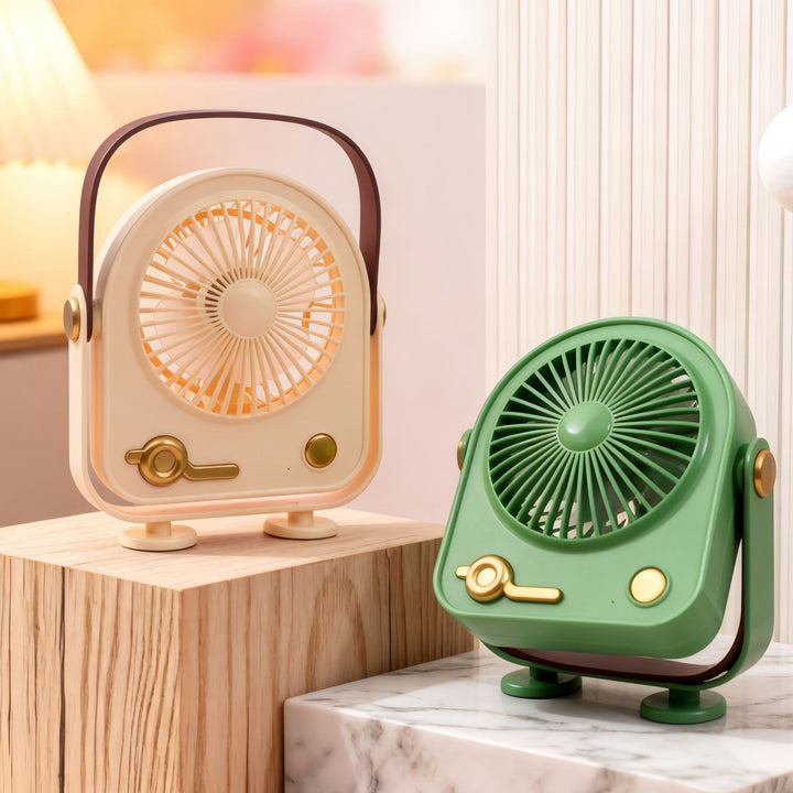 Damen Tragbarer nostalgischer Handventilator mit USB-Anschluss Karnz