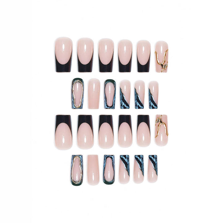 Designer Geometrische Press-On Nagelkunst Karnz