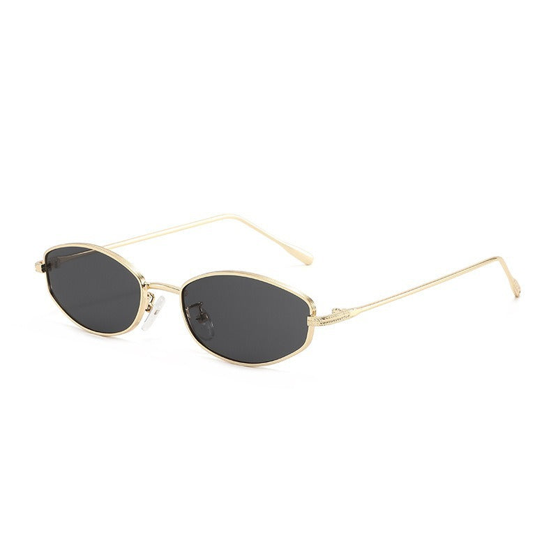 Damen modische Sonnenbrille im minimalistischen Ovaldesign Karnz